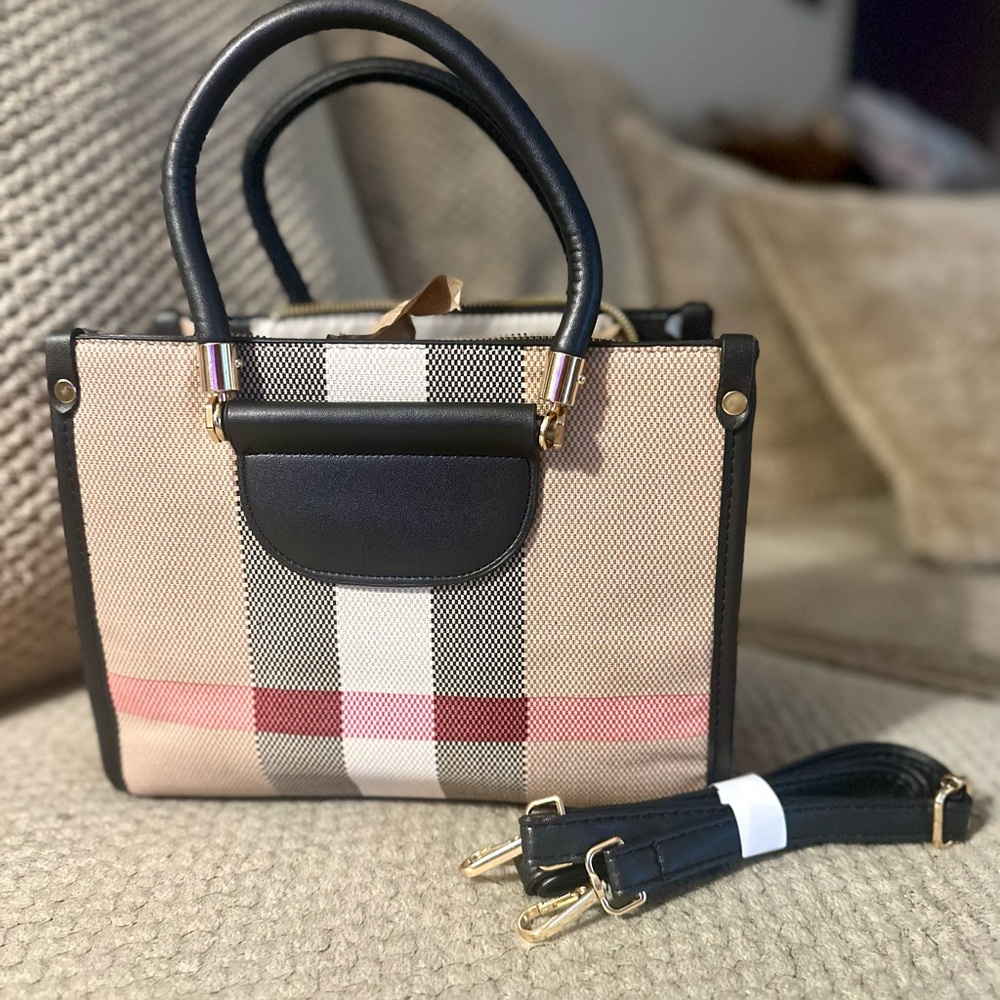 Elegant Black and Tan Satchel